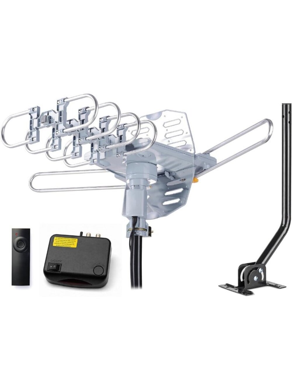 360° Rotating Outdoor TV Antenna for Local Channels - Amplified Signal Boost